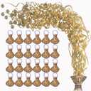 Streamer Poppers 24Pack Golden, Confetti Streamers No Mess Party Poppers, Hand Thrown Streamers for Weddings Birthdays Events, Quiet Easy Cleanup (Golden, 24Pack)