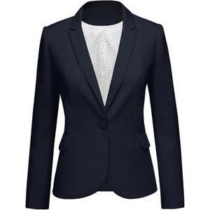LookbookStore Womens Notched Lapel Pockets Button Work Office Blazer Jacket Suit, XL