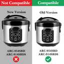 Linkidea Rice Cooker Inner Pot Replacement, 304 Stainless Steel Pressure Cooker Pot, Dishwasher Safe Cooker Replacement Inner Bowl Compatible with AROMA-ARC-954SBD 4 Cups Cooker (Silver)