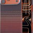 Ultra Slim Carbon Fiber Case Compatible with iPhone 17 Pro Max, 600D Real Aramid Fiber, Lightweight Protective Cover Compatible with Magsafe,Nonslip Matte Finish, Caseless Feel, (Sunset)
