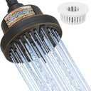 High Pressure Shower Filter Head Oil Rubbed Bronze Fixed Shower Head 7 Settings, 5 Inch Bathroom Rain Shower Head with Enhanced Filter for Hard Water, Reduces Chlorine and Harmful Substances