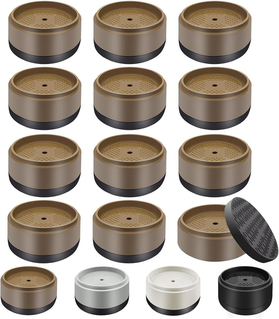 Furniture Risers Bed Risers Heavy Duty 1 inch, 2 inch, 3 inch, 4 inch Round Adjustable Bed Lifts Riser for Desk Legs Table Couch Sofa Chair Refrigerator Washing Machine (1 Inch, Brown, 12 Pack )