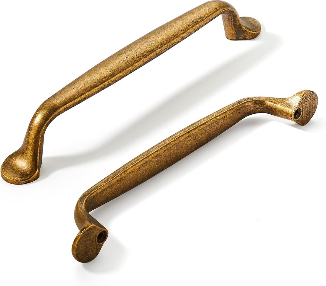 khtumeware Antique Brass Cabinet Pulls,10 Pack 5 inch Kitchen Cabinet pulls Vintage Cabinet Handles. (5" Hole Center) khtumeware Antique Brass Cabinet Pulls,10 Pack 5 inch Kitchen Cabinet pulls Vintage Cabinet Handles. (5" Hole Center)
