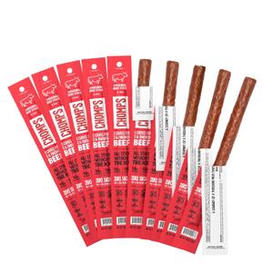 Chomps Grass-Fed and Finished Original Beef Jerky Snack Sticks 10-Pack - Keto, Paleo, Whole30, 10g Lean Meat Protein, Gluten-Free, Zero Sugar Food, Non-GMO (EXP 09/01/26)