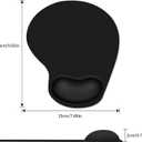 2 x Ergonomic Mouse Pad with Wrist Rest Support, Mousepad with Comfortable Gel Wrist and Non-Slip PU Base (Black)