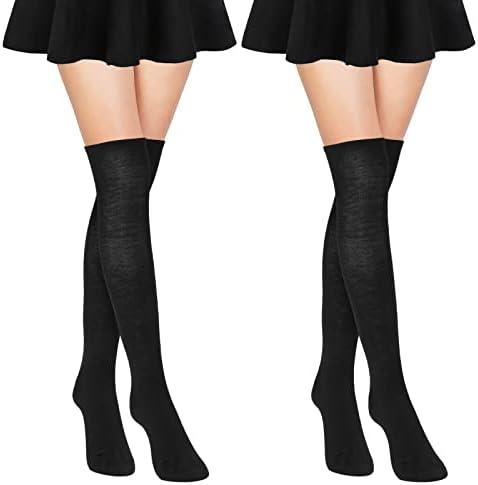 Black Knee High Socks 2 Pairs Size L/LX