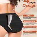 2 x BAMBOO COOL Womens Period Underwear Light Flow High Waisted Leakproof Postpartum Maternity Panties Soft Breathable,3 Pack (Black, L)