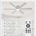 Fanbulous 60 Inch Ceiling Fan with Lights, APP & Remote Control, Flush Mount Low Profile Brushed Nickel Ceiling Fan, 3000-6000K Dimmable LED, Quiet Reversible Motor, 6 Speeds, for Living Room Bedroom