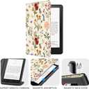 CoBak Case with Stand for Kindle Paperwhite 12th Gen 2024 Released (7") & Kindle Colorsoft Signature Edition - Durable PU Leather Cover with Auto Sleep Wake, Card Slot, Hand Strap Feature, Floralia