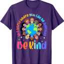 In A World Be Kind Positive Kids Choose Kindness Teachers T-Shirt, Purple, Size Ladies L