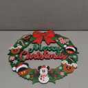 Christmas Mouse Door Sign Decorations, Merry Christmas Wreath for Front Door, Mouse Shaped Gingerbread Snowman Peppermint Candy Decorations for Home Wall Winter Holiday Xmas Party Supplies