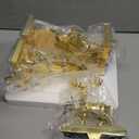 4 Pack Christmas Stocking Holders for Mantle, Stockings Hangers Set of 4, Snowflake Snowman Tree Deer Reindeer Heavy Weighted Hooks for Mantel Fireplace Windows Indoor Decorations Gold