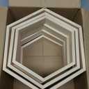 12 Pcs Wooden Hexagon Shelves, 3 Size Versatile Honeycomb Shelves Hexagon Floating Shelves for Wall Wedding Table Centerpieces Home Living Room Bedroom (11inch, 9.7inch, 8.5inch)