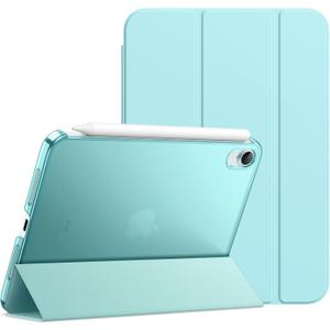JETech Case for iPad mini (A17 Pro, 2024 Model, 7th Generation) / mini 6 (2021 Model, 6th Generation), Slim Stand Hard Back Shell Smart Cover with Auto Wake/Sleep (Blue)