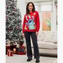 Disney family matching sweatshirt Stitch Mickey Spiderman print long sleeve winter Christmas mom dad kids loose fit red Size Large