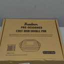 Bruntmor 2-in-1 Pre-Seasoned Cast Iron Dutch Oven with Grill Pan Lid and Handles - 11 Inch Non Stick Square Cast Iron Skillets for Braising, Grilling, and Frying - Heat-Resistant to Oven and Stovetop (Black)