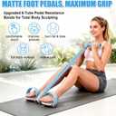 Upgraded Foot Pedal Resistance Band with Handle, 6-Tube Elastic Resistance Bands for Home Workout, Multifunction Exercise Equipment for Abdomen, Core/ABS, Waist, Arm, Leg