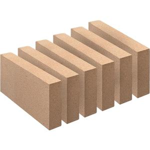 Fire Bricks, Woodstove Firebricks, Size 9″ x 4-1/2″ x 1-1/4″, 6-Pack, Insulating Fire Bricks, 1.25" Thick Clay Firebricks Replacement for Wood Stoves, Fireplaces, Fire Pit, Kiln, Pizza Oven