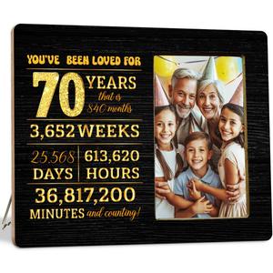 70th Birthday Gifts Picture Frame for Women Men, 70th Anniversary Picture Frame Gifts for Couples, 8x10 inches