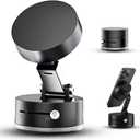 Foldable Magnetic Phone Holder  Double-Sided Suction & Strong Magnet Mount for All Smartphones, Hands-Free Stand for Car, Desk, Mirror, Gym & Wall (Black)