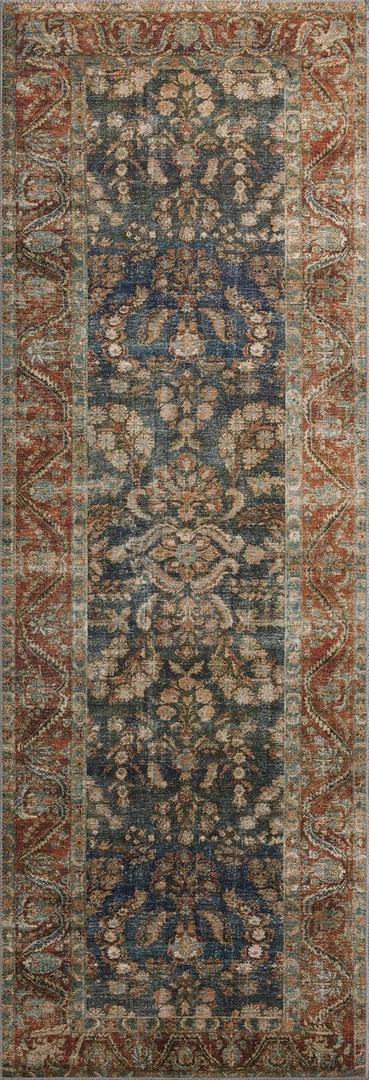 Loloi Chris Loves Julia Jules Collection JUL-10 Ocean/Spice 2'-0" x 5'-0", .13" Pile Height, Area Rug