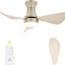 30 Inch Flush Mount Ceiling Fan with Light - Small Ceiling Fan with Light for Bedroom/Kids Room/Small Room - Low Profile Design - Indoor/Outdoor Use - 3 Blades Gray