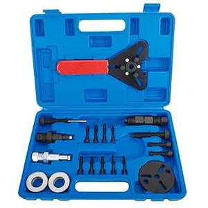 Air Conditioner Compressor Clutch Removal Tool Set, AC Compressor Tool kit with Mechanic Tool for Removal and Installation of AC Clutch hub (14 Piece)