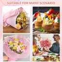 338Pcs Flower Bouquet Wrapping Paper Kit, Waterproof Floral Wrapping Paper Florist Bouquet Supplies with Crowns Butterfly Decor Pearl Pins and Ribbons for Birthday Wedding DIY CraftTranslucent Pink