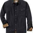 Legendary Whitetails Mens Long Sleeve Button Down 100% Cotton Flannel Shirt (Large, Black Heather)
