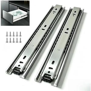 2 Pairs Full Extension Drawer Slides, 22 Inch Heavy Duty Drawer Runners, Side Mount Dresser Cabinet Rails, 1.77 Inch Width Slides for Kitchen Cabinet, 100LB(45kg) Capacity, Anti-Rust & Long-Lasting