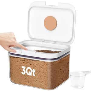 Brown Sugar Container Airtight, 3 Quart Brown Sugar Keeper Storage Container with Spoon (8.07"L x 6.42W x 5.43"H)
