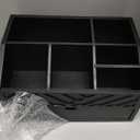 Coffee Bar Organizer with Drawer, Coffee Station Organizer for Countertop, Wood Coffee Bar Accessories Organizer for Coffee Bar Decor, Farmhouse Cup Pod Holder Condiment Organizer(Black)