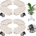 ToLanbbt 2 Pack Plant Caddy Stands with 360 Wheels Adjustable 15-22 IN Rolling Stands Heavy Duty Large Plant Carts Dolly with Casters 440lbs Capacity for Large Planter, Garden Pot, Flower Pot, Beige