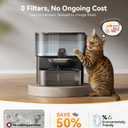 Wireless Cat Water Fountain, Stainless Steel Cat Bowl, Wastewater Separation, 3.5L Pet Water Fountain