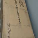 GAOMON 22" Bar Stools Set of 4, Counter Height Bar Stools with PU Upholstered Seat, Metal Frame Kitchen Bar Chairs with X-Design Back and Footrest for Kitchen Island, Counter Bar, Dining Room, Brown