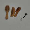 Wooden Hair Brush and Comb, One-piece Design, Reduce Frizz and Static, Massage Scalp, Detangling Paddle Hairbrush for Women, Girls, Kids, Includes Cleaning Claw, 5 Wood Bristles