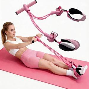 Fitness Resistance Bands with 4 Tube Pedal Ankle Puller, Elastic Yoga Pedal Stretch Band for Exercise,