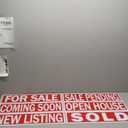 Juexica 12 Pcs Real Estate Rider Signs 24 x 6 Inch Coming Soon, for Sale, Pending, Sold Waterproof Signs Rider Real Estate with Different Messages(Red with White)