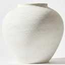 Large White Vase for Centerpieces - 11" Wide Textured Stone Look