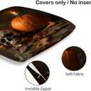 Gothic Halloween Throw Pillow Covers 18x18 Set of 2 | Decorative Cushion Cases for Couch, Sofa and Bedroom | Rustic Fall Pillowcases for Home Decor, Living Room, Farmhouse
