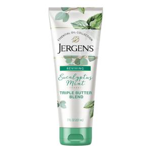 Jergens Eucalyptus Mint Body Butter, Infused with Essential Oils, Helps to Relieve Stress, for All Skin Types, Great Size for Travel, 7 Oz