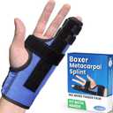 Metacarpal Finger Splint Hand Brace, Pinky Finger Splint for Boxer Fractures, Two Finger Brace for 4th or 5th Finger, Ulnar Gutter Splint Right Hand and Left (L/XL)