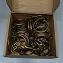 50 Pack Bronze Metal Curtain Rings with Eyelets, 1.5 inch Inner Diameter Drapery Rings Apply for Curtain Rods(Fits Up to 1 1/4-Inch Rod)