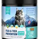 Flea Treatment for Cats 300 Treats Natural Flea and Tick Prevention Supplement for All Cats - Skin & Coat Care, Immune System Boot, Digestive Gut Health, Daily Oral Flea Supplement Chicken Flavor