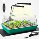 CARPATHEN Seed Starter Tray with Grow Lights and Heating Mat - 40 Cell Plant Germination Tray with 4.7" Humidity Dome Seed Starter Kit for Indoor Seed Starting and Propagation