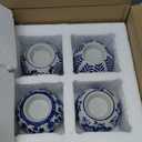 Okllen Set of 4 Blue and White Decor Ceramic Tealight Holders, Chinoiserie Decor Votive Candle Holders for Wedding Party Centerpiece, Holiday Home Table Decor, 1.8" Dx2.75 H