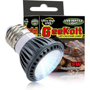 Premium High-Intensity UVB Reptile Light for Optimal Calcium Metabolism,5-Watt 10.0 Desert UVB Light Ideal for Desert-Dwelling Reptiles Bearded Dragons Tortoises