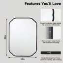 24"x18" Black Scalloped Mirror for Bathroom, Rust-Proof Metal Frame