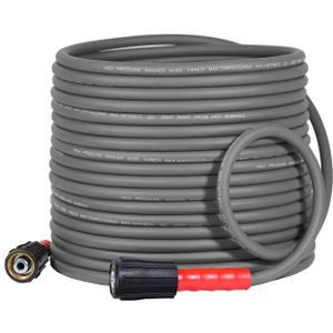 YAMATIC Super Flexible Pressure Washer Hose 50FT 1/4", Kink Resistant Power Washer Hose Replacement for Flexzilla Uberflex Ryobi Genarac Troy Bilt Leak-Free M22 Fittings, 3200 PSI, Grey (Gray)