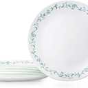 Corelle Vitrelle 10.25" Dinner Plates Set, Triple Layer Glass and Chip Resistant, Lightweight Round Plates, 8-Piece Country Cottage